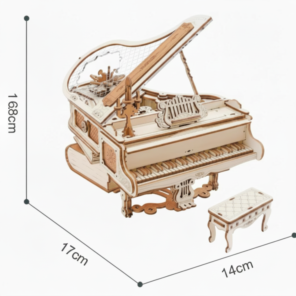 3D Holzpuzzle "Antikes Klavier"