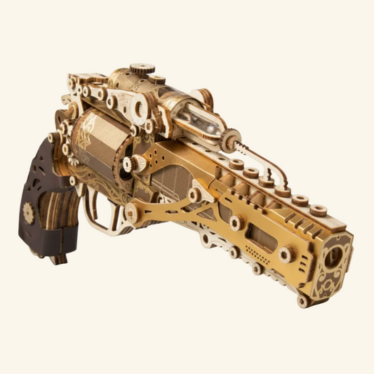 3D Holzpuzzle "Steampunk-Revolver"